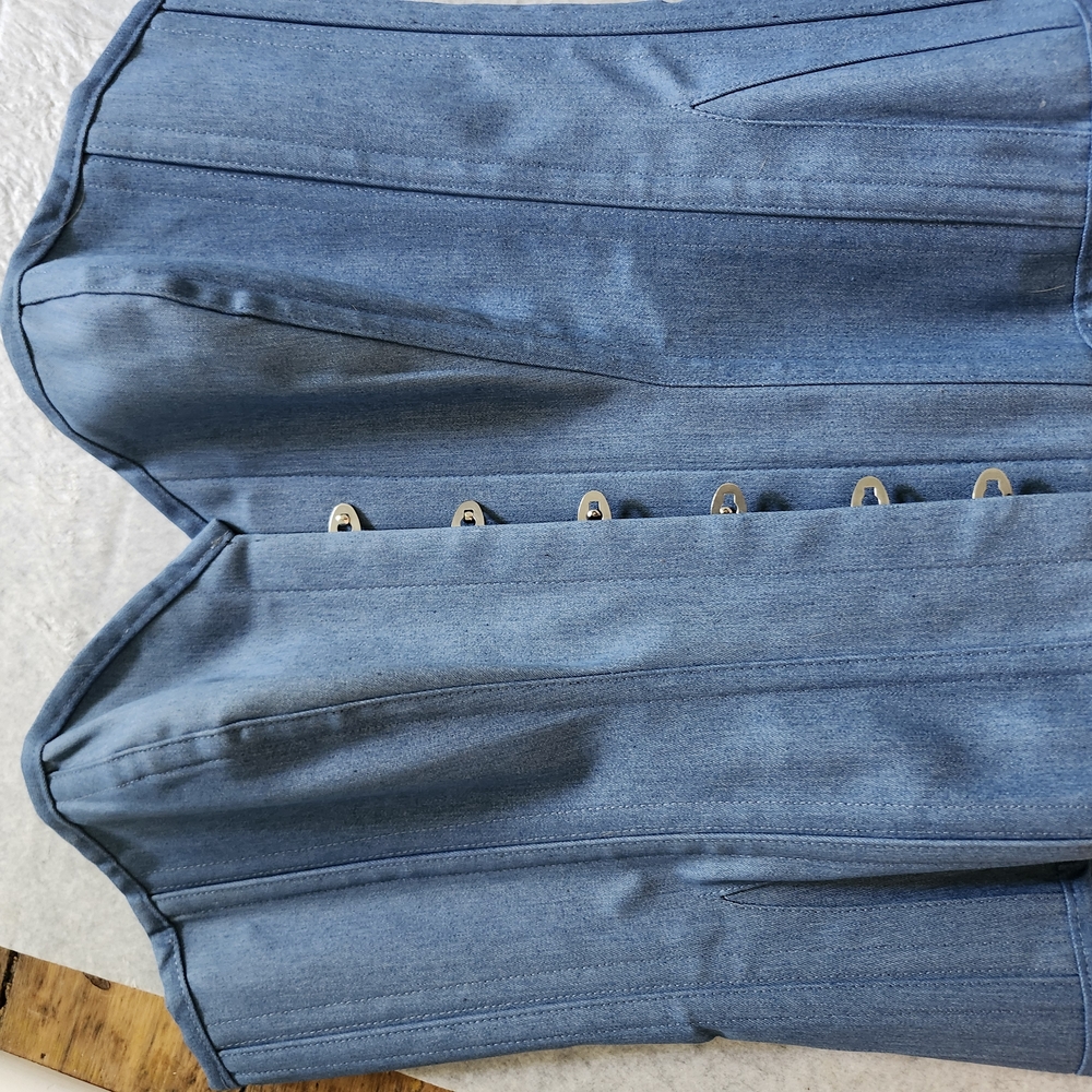 Blue Bustier Buttoned Bodysuit